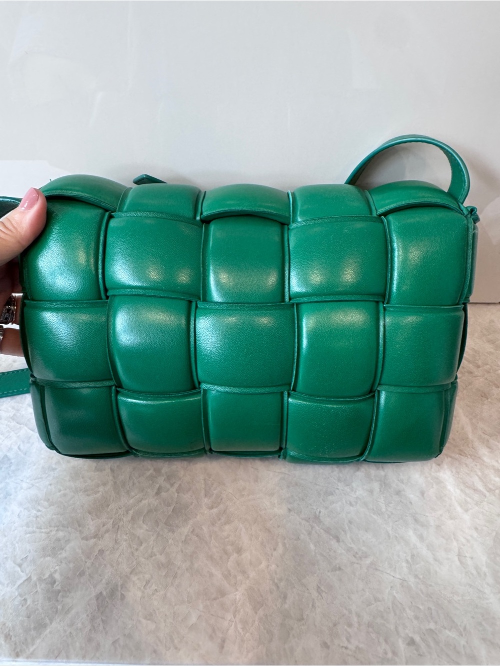 Bottega Veneta Padded Casette in ‘Racing Green’ Woven Leather Cross Body Bag - Picture 2 of 16